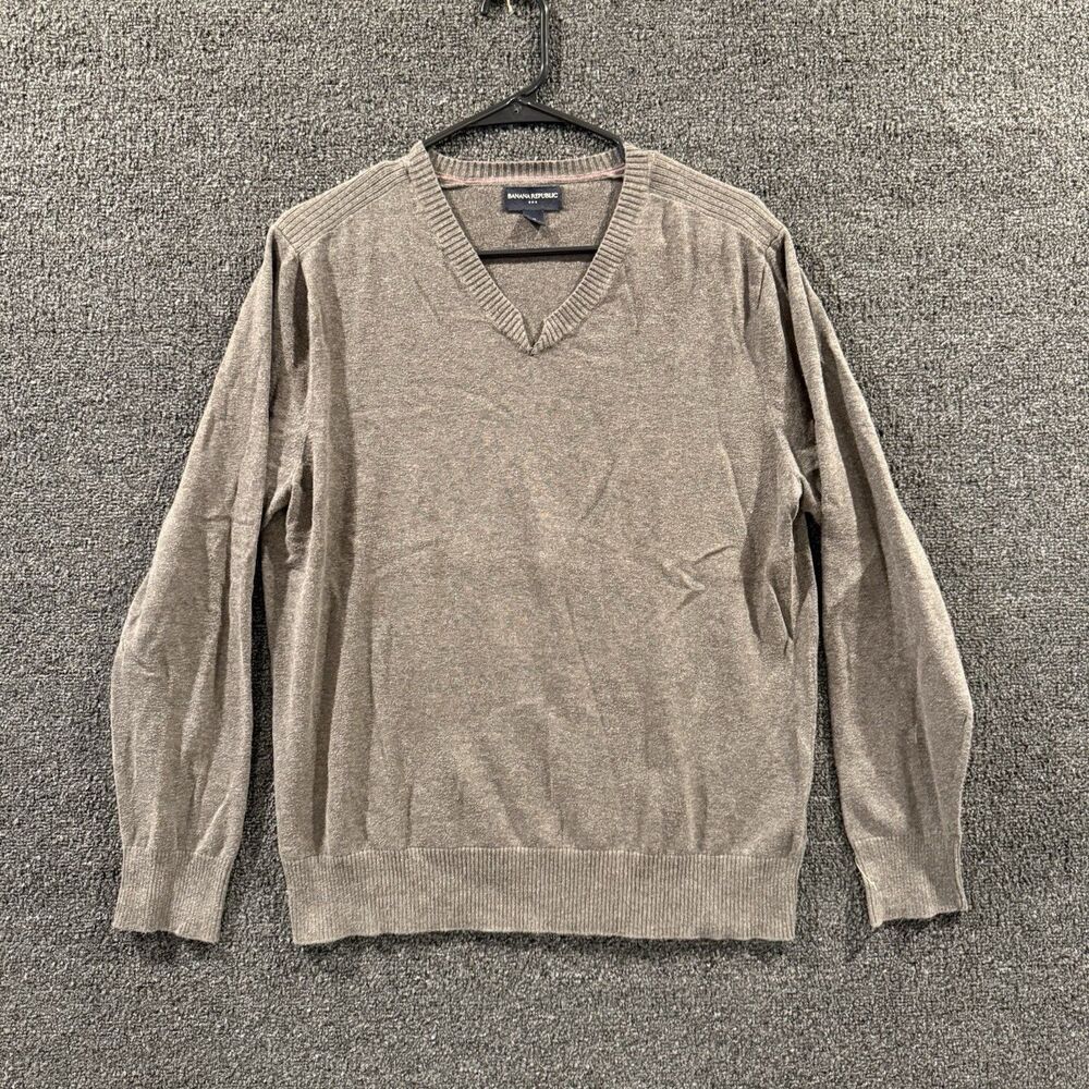 Banana Republic Mens Medium Long Sleeve Sweater Casual Cotton Beige
